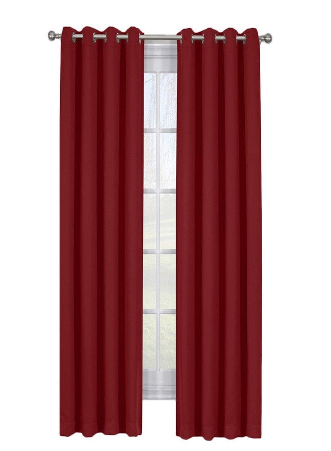 Royal Bedding ستائر رويال بيدينج آفا الحمراء، ستائر معتمة بحلقات علوية، ستائر نوافذ معتمة ثلاثية النسيج، زوج/مجموعة من لوحتين مع أربطة، 54 بوصة عرض × 84 بوصة طول لكل منها - Image 1